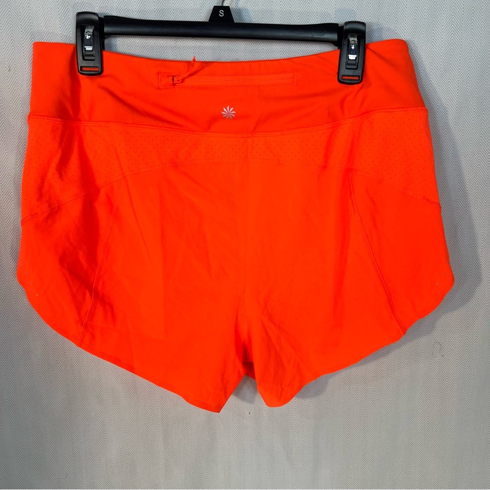 Athleta Women's High-Waist Active Shorts in Bright Orange - Picture 4 of 6